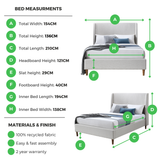 Hana Cream Recycled Fabric Double Bed Frame - Hana-Info-Double-2.png