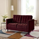 Jolene Maroon Velvet 2 Seater Sofa - JOLENE-2-SEATER-VELVET-MAROON-1.jpg