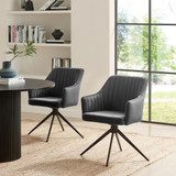 2x Calla Grey Velvet Swivel Dining Chairs - Calla-grey-velvet-swivel-chair-1.jpg