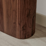 Penrose Rounded Walnut Wood & Marble Effect Console Table - Penrose-console-table-walnut-cream-marble-5.jpg