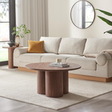 Sutton Round Walnut Veneer Wood Coffee Table - Sutton-walnut-coffee-table-1.jpg