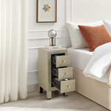 Lexi Small Slimline Taupe 3 Drawer Mirrored Bedside Table - Lexi-Taupe-small-bedside-table-3.jpg