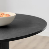 Penrose Black Round Dining Table & 4 Layla Fabric Swivel Chairs - Penrose-dining-table-black-6.jpg