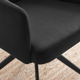 Penrose Black Round Dining Table & 4 Calla Velvet Swivel Chairs - Calla-black-velvet-swivel-chair-7.jpg