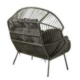 Grey Indoor / Outdoor Rattan Double Egg Chair Seat - Egg-Chair-Double-Indoor-Grey-WhiteBG-2.jpg