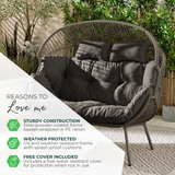 Beige Indoor / Outdoor Rattan Double Egg Chair Seat  - Egg-Double-USP-Graphic.png Beige Indoor / Outdoor Rattan Double Egg Chair Seat  - Egg-Double-USP-Graphic.png