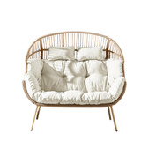 Beige Indoor / Outdoor Rattan Double Egg Chair Seat  - Egg-Chair-Double-Indoor-Beige-WhiteBG-3.jpg