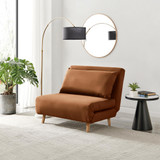 Bobby Orange Velvet Single Folding Sofa Bed Chair - Bobby-Single-folding-sofa-bed-orange-velvet-1.jpg