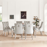 Skye Rectangular White Marble Effect Dining Table & 6 Grey Velvet Belgravia Chairs - Skye-dining-table-rectangle-white-marble-effect-6-Belgravia-Grey-2.jpg