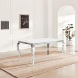 Skye Rectangular White Marble Effect Dining Table & 4 Grey Velvet Belgravia Chairs - Skye-dining-table-rectangle-white-marble-effect-2.jpg