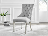Skye Rectangular White Marble Effect Dining Table & 4 Grey Velvet Belgravia Chairs - belgravia-grey-velvet-studded-back-ring-silver-leg-chair-1.jpg