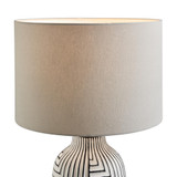 Maze Grey & Black Patterned Ceramic Round Table Lamp - MAZE-TBL-LMP-GRY_WB3.jpg