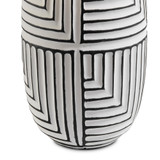 Maze Grey & Black Patterned Ceramic Round Table Lamp - MAZE-TBL-LMP-GRY_WB4.jpg