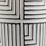 Maze Grey & Black Patterned Ceramic Round Table Lamp - MAZE-TBL-LMP-GRY_WB5.jpg