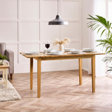 Salcombe Oak Effect Wood Extending 6 Seater Dining Table - Salcombe-Oak-Rectangle-Extending-Dining-Table-1.jpg