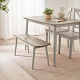 Lynton Small White & Light Grey Wooden Dining Table & 2 Benches - LYNTON-Solid-Wood-WhiteWash-LGrey-small-Dining-Bench-1.jpg