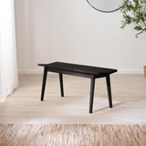 Lynton Small Black Wooden Dining Table & 2 Benches - LYNTON-Solid-Wood-Black-small-Dining-Bench-2.jpg