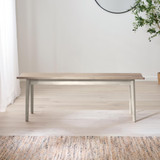 Lynton Large White & Light Grey Wooden Dining Table & 2 Benches - LYNTON-light-grey-whitewash-Large-Dining-Bench-3.jpg