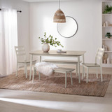 Lynton Large White & Light Grey Wooden Dining Table with 2 Benches & 2 Chairs - LYNT-LRG-LGRY-2-BEN-2-CHR-Lynton-Light-Grey-Table-2-Chairs-2-Bench.jpg