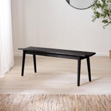 Lynton Large Black Wooden Dining Table with 4 Chairs & Bench - LYNTON-Solid-Wood-Black-Large-Dining-Bench-2.jpg