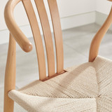 Leif Oak Veneer Wood Rectangular Extending Table & 8 Caia Wishbone Dining Chairs - Caia-Wishbone-dining-chair-beech-6.jpg