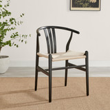 Leif Wood Rectangular Extending Table & 4 Caia Black Wishbone Oak Dining Chairs - Caia-Wishbone-dining-chair-black-3.jpg