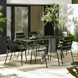 Leros Green Metal 6 Seat Garden Dining Set - LERO-OUT-DIN-SET-GRN-6-1.jpg
