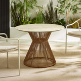 Lanai Round Cream Table & 4 Elba Chairs Garden Dining Set - Lanai-outdoor-dining-table-marble-cream_1.jpg