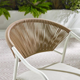 Lanai & Elba Beige Rattan & Cream 4 Seat Round Table Garden Dining Set - elba-cream-rattan-outdoor-dining-chairs-green-seat-4.jpg