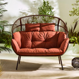 Brown Rattan & Orange Garden Double Egg Chair Seat - EGG-OUT-DBL-NAT-TER-2.jpg