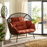 Brown Rattan & Orange Garden Double Egg Chair Seat - EGG-OUT-DBL-NAT-TER-INDOOR-1.jpg