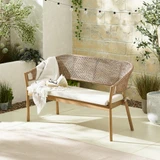 Asa Wood, Wicker & Cream 2/3 Seater Garden Bench - ASA-OUT-BEN-NAT_1.jpg