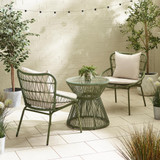 Zuma Green Metal & Rattan 2 Seat Garden Bistro Set - ZUMA-OUT-CHR-SET-GRN_1.jpg