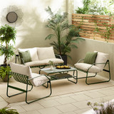 Syros Green Metal & Cream 4 Seat Garden  Sofa Set - SYRO-OUT-SOF-SET-GRN-4_1.jpg