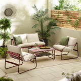 Syros Berry Red Metal & Cream 4 Seat Garden Sofa Set - SYRO-OUT-SOF-SET-BRY-4_1.jpg