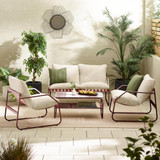 Syros Berry Red Metal & Cream 4 Seat Garden Sofa Set - SYRO-OUT-SOF-SET-BRY-4_3.jpg