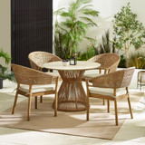 Lanai & Asa Beige Rattan & Cream 4 Seat Round Table Garden Dining Set - Lanai-outdoor-dining-table-marble-cream-4-asa-chairs_1.jpg