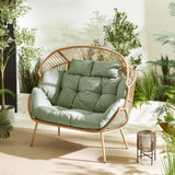 Beige Rattan & Green Garden Double Egg Chair Seat - EGG-OUT-DBL-NAT-GRN_1.jpg