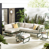 Capri Green Metal & Cream Garden Corner Sofa Set - CAPR-OUT-SOF-SET-GRN-6_1.jpg