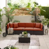 Orlando Brown Rattan & Orange 4 Seat Modular Garden Sofa - ORL-BRN-TER-OUT-SOF-4_3.jpg