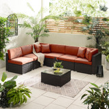 Orlando Brown Rattan & Orange 6 Seat Modular Garden Sofa - ORL-BRN-TER-OUT-SOF-6_4.jpg