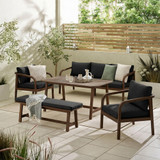 Lydiard Walnut Wood & Black 8 Seat Garden Dining Set - LYDI-OUT-SOF-DIN-SET-WAL-BLK-8-Image 1.jpg