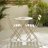 Cabo Cream Metal 2 Seat Garden Bistro Table Set - Outdoor-Folding-Bistro-Set-Cream-3.jpg