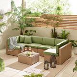 Orlando Beige Rattan & Green 6 Seat Modular Garden Sofa - ORL-NAT-GRN-OUT-SOF-6_1.jpg