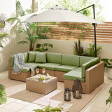 Orlando Beige Rattan & Green 6 Seat Modular Garden Sofa - ORL-NAT-GRN-OUT-SOF-6_2.jpg