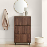 Penrose Walnut & Cream Marble Effect Shoe Storage Cabinet - Penrose-shoe-storage-walnut-cream-marble-2.jpg