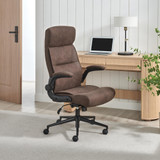 Greer Brown Faux Leather Executive Swivel Office Chair - Greer-Office-Chair-Brown_1.jpg