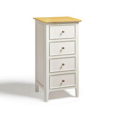 Belle Oak Wood and Cream Tallboy Chest of Drawers - BELLE-DRW-SML-OAK-CRM-WBG_1.jpg