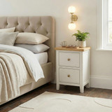 Belle Oak Wood and Cream Slim Bedside Table - BELLE-BED-TBL-SML-OAK-CRM_1.jpg