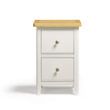 Belle 2 Drawer Solid Oak Wood and Cream Slim Bedside Table - BELLE-BED-TBL-SML-OAK-CRM-WBG_2.jpg